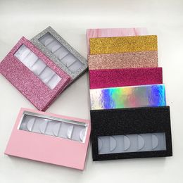 Empty Eyelash Packaging Book Pink Marble Lash Box Magnetic 5Pairs Book Custom Boxes with White Tray