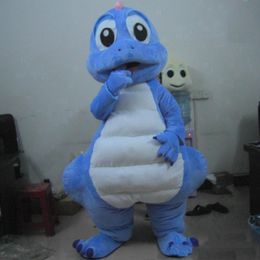 2021 High quality hot Lovly Blue Dragon Dinosaur Mascot Costume Carnival Festival Party Dress Outfit for Adult