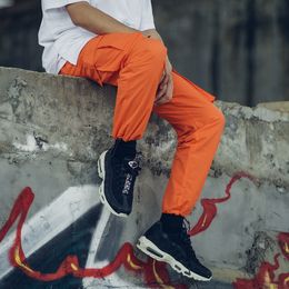 HEYGUYS new loose Long Pant Men cargo pants Baggy Trousers Fashion Fitted Bottoms street wear hip hop Pocket pant purple LJ201104