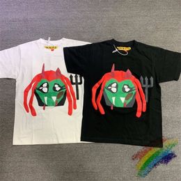 2021ss Köpük Baskı Tee Erkek Kadın 1 Yüksek kaliteli Siyah Beyaz Streetwear T-Shirt