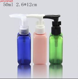 50ml plastic pump Square Empty Packaging bottle Lotion shower gel Shampoo Originales Refillable sample Cosmetic Containersgood quantit