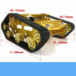 Metal Tank Chassis Kit Y100 Smart Crawler Robot Platform 33GB-520 DC Motor Aluminium Alloy Wheel Plastic Track DIY Toy 201208