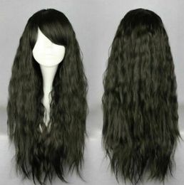 New Natural Elegant Ladies Long Wavy Black Wig Wig