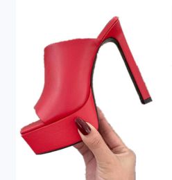 Fashion Master Brand Ladies Sandals Stiletto Heel Thick Bottom Square Toe Dress Casual Banquet Pink Orange Black White Red 10cm