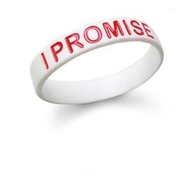 Tennis 4PC/Lots Ink Filled Colour I Promise Silicone Wristband Fashion Sporty Round Bracelet For Promotion Gifts Bands Bangle1