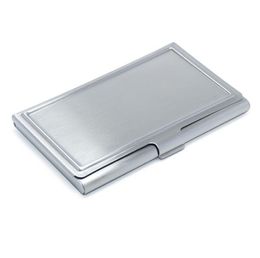 100PCS Blank DIY Stainless Steel Metal Business Name Credit ID Card Pocket Case Box Keeper Holder