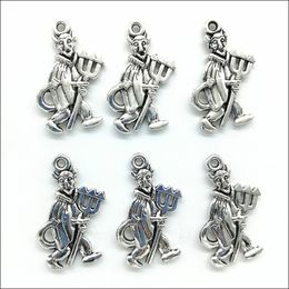 Wholesale Lot 100pcs Retro Devil Alloy Charms Pendants for Jewelry Making DIY Bracelet Necklace Earrings 26*15mm