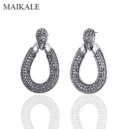Dangle & Chandelier MAIKALE Vintage Western Style Zinc Alloy Micro Inlay Rhinestone Drop Earring For Women Jewellery High Quality Classic Gift