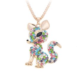 cute Fox Necklaces Pendant Rhinestone For Women Fashion Jewellery Crystal Pendant & Necklace