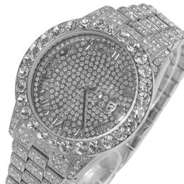Mens Watch Full Diamond High Quality Iced Out Watch New Fashion Hip Hop Punk Gold Silver Watch242Y