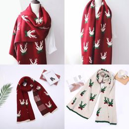 DHL Shipping 180 * 38cm Cartoon Christmas Elk Knit Scarf Kvinnor Män Sticka Tjej Scarves Cykling Scarves Utomhus Xmas Vinter halsdukar FY6181