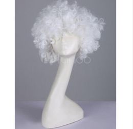 White Curly Medium Cosplay Wig Aristocrat Women Wig For Party