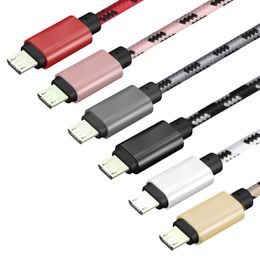 Wholesale 500pcs/lot 1M 3ft Fabric V8 Micro Usb Sync Data & Charge Cable For Android Cell phones