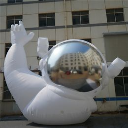 Inflatable Astronaut with Planet and Inflatables Balloon Moon Earth Mars with LED Strip and Blower For Music Decoration