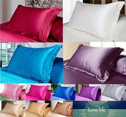 1pc Solid Colour Satin Pillowcase Silk Imitation 48*74cm35