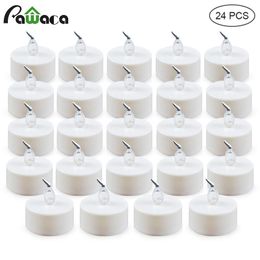 24Pcs/lot LED Candle Tea Light Battery Powered Lamp Colour Simulation Flame Tea Light Wedding Home Party Decoration Fake Candles Y200109