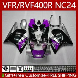 Bodywork For HONDA RVF400R NC24 V4 RVF400 R 1987 1988 Body 78No.100 RVF VFR 400 VFR400 R 400RR 87-88 VFR 400R VFR400RR VFR400R 87 88 Motorcycle Fairing Kit Purple black