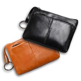 Mini Purse for Men Wallet Women Genuine Leather Zipper Vintage Short Lady Small Slim Female Women's Thin Wallet