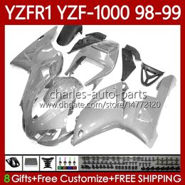 OEM Fairings For YAMAHA YZF-R1 YZF1000 YZF R ALL Silvery 1 1000 CC YZFR1 98 99 00 01 Bodywork 82No.87 YZF R1 1000CC 1998 1999 2000 2001 YZF-1000 98-01 Motorcycle Body Kit