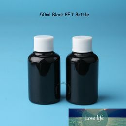 30pcs/Lot High Quality 50ml Plastic Opaque Black Color PET Lotion Bottle with Screw cap for cosmetic Body Lotion Dispenser