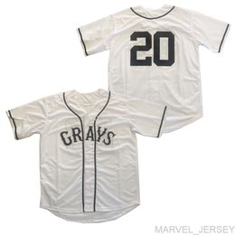 GRAYS 20 GIBSON baseball jerseys sewing white Hip-hop Street culture 2020 new