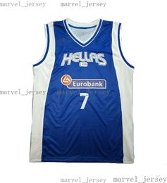 cheap Vassilis Spanoulis #7 Team Greece Hellas Basketball Jerseys Stitched Custom Name MEN WOMEN YOUTH XS-5XL