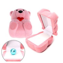 Mini Red Cute Bear Jewllery Gift Boxes For Rings And Small Earrings Pendant Necklacefashion Jewellery Cases 9Xyrs303C