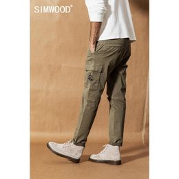 SIMWOOD 2020 spring New Cargo Pants Men Streetwear Vintage Fashion Hip Hop Ankle-length Trousers tactical plus size pant 190461 LJ201007