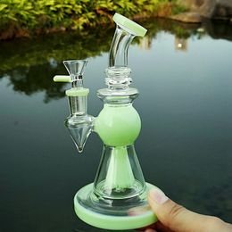 14mm Female Joint Short Nect Mouthpiece Hookahs Heady Glass With Showerhead Perc Water Bongs Pyramid Design Glass Bong Dab Rigs XL275