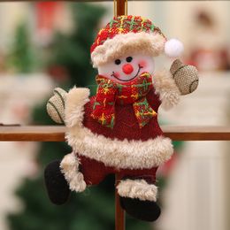 Christmas hangs doll Cartoon Santa Snowman reindeer dolls Party Favour tree hang ornament xmas Decorations Festive Home decor WY1504