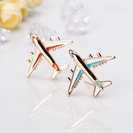 Gold Aeroplane brooches fashion plane corsage scarf buckle dress business suit brooch women men fashion Jewellery