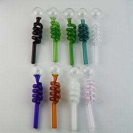 6 Inch Smoking Accessories Multi-colors Glass Pipes Curved Oil Burners Pyrex Glass Tobacco Smoking Pipe Bubbler