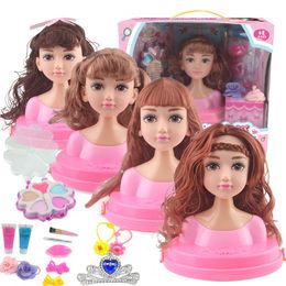 Kids Dolls Half Body Makeup Comb Hair Toy Doll Set Pretend Play Princess Set Play Toys For Girls Makeup Training Girl Ideal Gift LJ201009