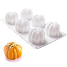6 Cavity Pumpkin Silicone 3D Cake Mold Baking Mould Mousse DIY Pastry Decorating Tools Dessert Chocolate Mould Kitchen Accessories