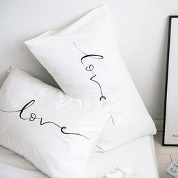 Custom Pillow Case Pillowcase 50x70 50x75 50x80 70x70 Decorative Pillow Cover White Love Bedding Drop Shipping Y200103
