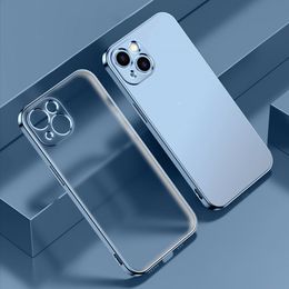 Cell Phone Cases for iphone13 mobile phone case electroplating straight edge Apple 12 silicone protective cover 13 pro max transparent soft