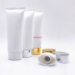 100g X 50 Empty White Cosmetic Lotion Cream Soft Tube Container,100ml Hand Packaging Bottles Flat Shampoo Potshipping