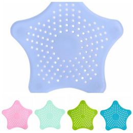 Dust plug water Philtre TPR multi Colours Kitchen Tools Star Bathroom Drain Hair Catcher Bath Stopper Plugs Sink Strainer Philtres Shower WY1164