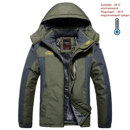 New Plus Size 8XL 9XL Winter Fleece Jacket Warm Coat Parkas Men Military Waterproof Outwear Down Parkas Windbreaker Men 201103