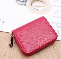 3pcs Women PU Plain Multifunctional Square Short Card Wallet Mix Colour Zipper Card Holder