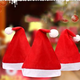 High quality DHL Christmas Santa Claus hat red party decoration for kids adult ornaments in costume