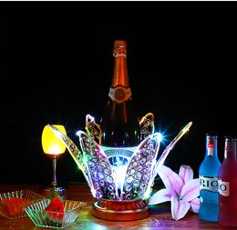 Kawaii Accessories LED Lotus Flower Bar Wine Presenter Growing Champagne Cocktail Drinkware Bottle Holder for NightClub Party
