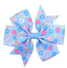 2020 Baby Girls Bow Headdress Sun Flower Hair Clips Printed Newborn Hairpins Boutique Bow Headwear Daisy Hair Accessories 20 Designs