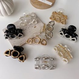 Women Silver Gold Hair Claws Clip Alloy metal geometry Hair Crab Clamp Accessories pearl Hairpin Hairgrip Barrette headwear