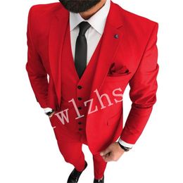 New Style Two Buttons Handsome Notch Lapel Groom Tuxedos Men Suits Wedding/Prom/Dinner Best Man Blazer(Jacket+Pants+Tie+Vest) W531