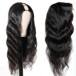 Body Wave U Part Wigs Human Hair Wigs Glueless Brazilian Wigs 150% For Women Natural Colour Machine made Wig