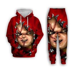 2022 New Men/Womens Halloween Horror Movie Chucky Funny 3D Print Fashion Tracksuits Hip Hop Pants + Hoodies ok052