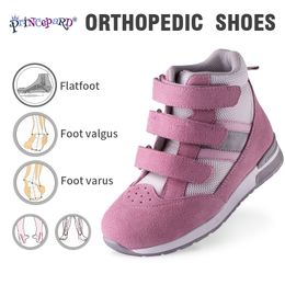 Princepard Children Orthopedic Shoes Sneaker Adjustable Strap Corrective Casual Shoes with Ankle Support Care for Kids Boy Girls 201112