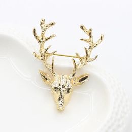 1pc Fashion Golden Deer Antlers Scarf T-shirts lapel pins broches para as mulheres Bijoux