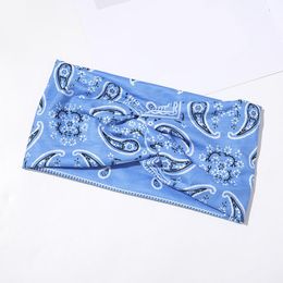 Women Floral Print Wide Hairband Sport Hair Ribbon Cross Knot Headband Turban Solid Colour Headdress Elastic Hair Band Q sqcpkZ